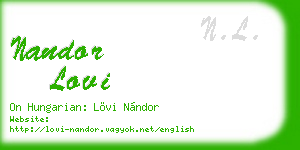 nandor lovi business card